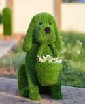 Figura topiary „Pies” z trawy syntetycznej – dekoracja ogrodowa