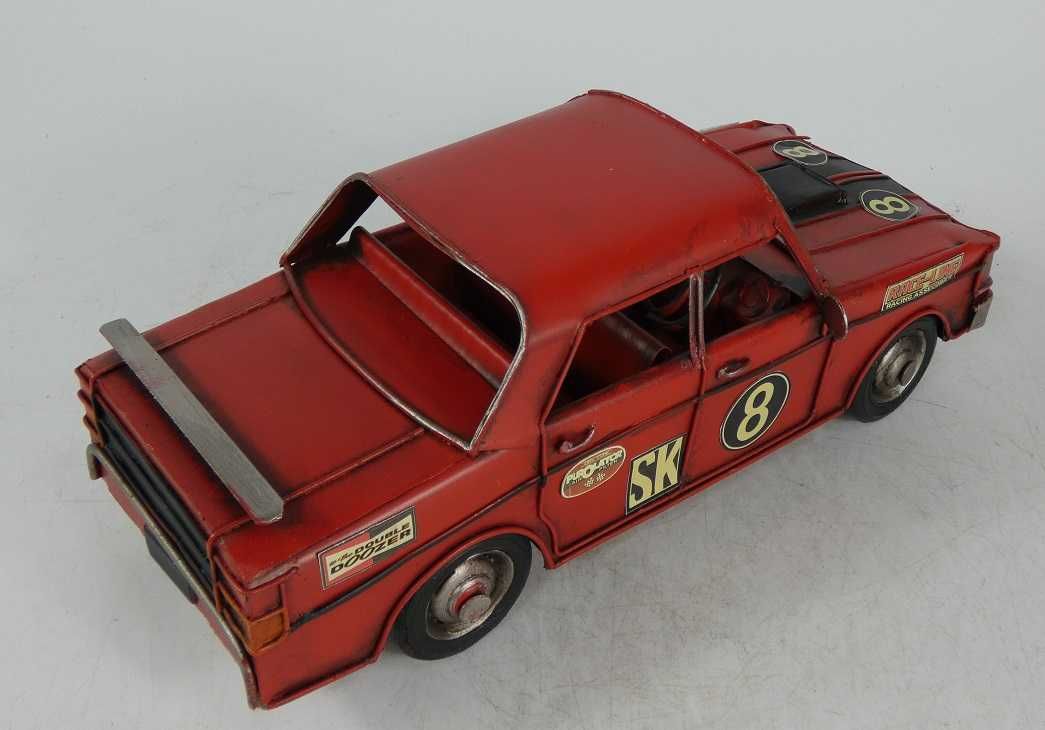 Metalowy model pojazd AUTO wyścigowe czerwone retro 27 cm samochód