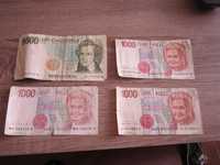 Banknoty 3 x 1000 i 5000 Lire