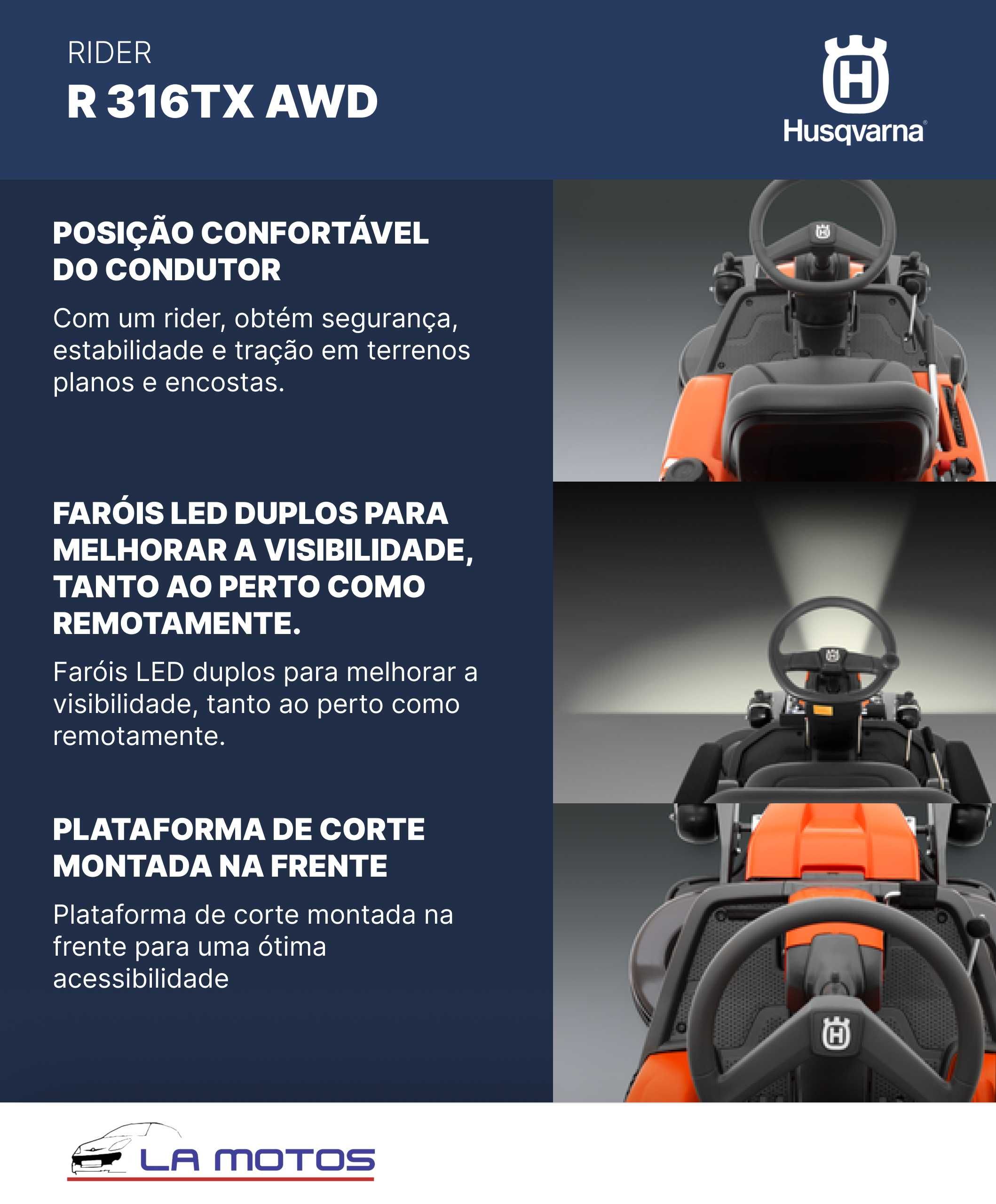 Rider corta relvas R316TX AWD
