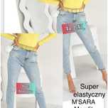 Jeansy M.Sara typu Mom Fit z paskiem