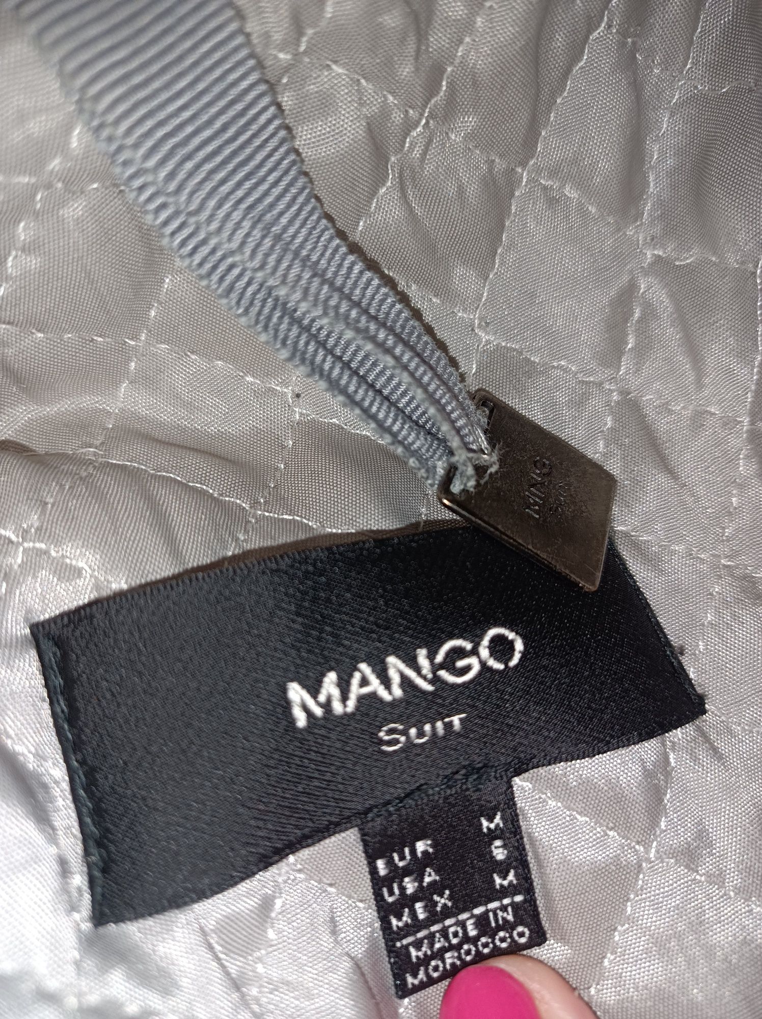Płaszcz Mango dłuższy szary 38 M 67 %wełny wełniany
