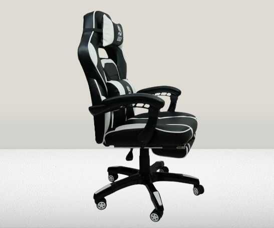 Кресло геймерское черно белое кресло игровое, кресло компьютерное