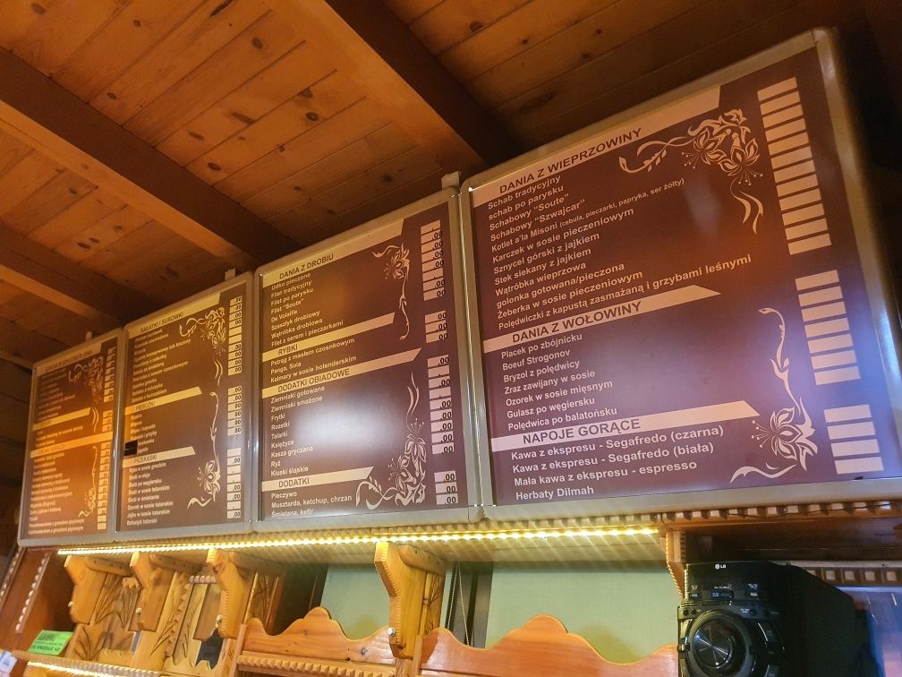 Tablica na menu do baru ,restauracji