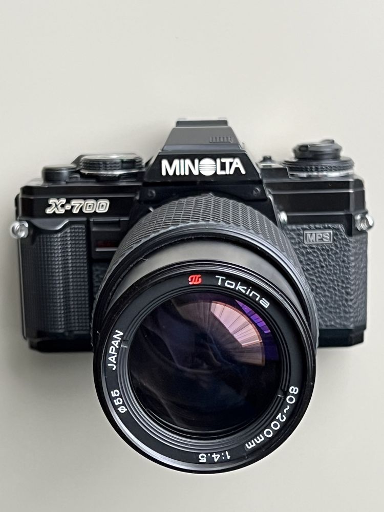 Aparat analogowy Minolta x700 + Rokkor 50mm 1.7 + Tokina 80-200 4.5
