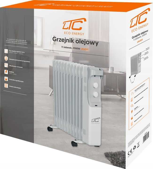 Grzejnik Elektryczny Olejowy LTC 2500W Eco Energy mocny OD MAX4