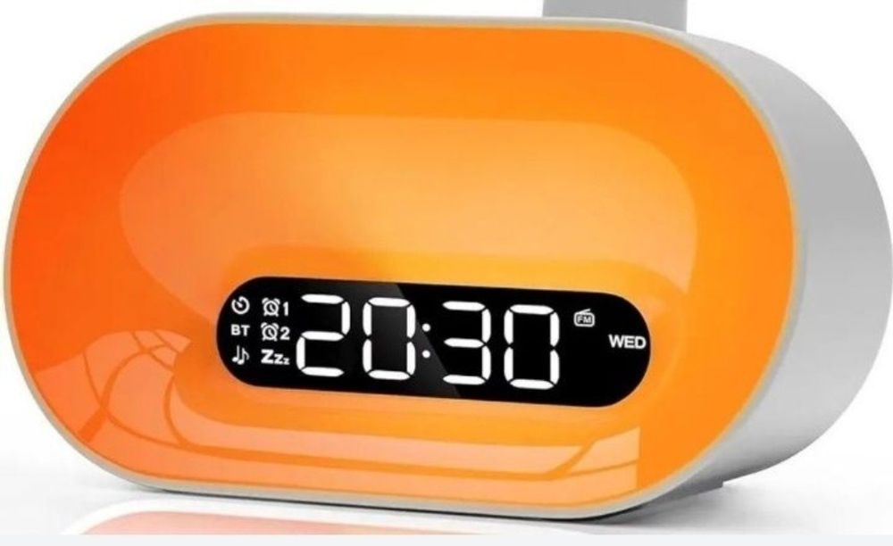 Часы будильник радио RGB led белый шум