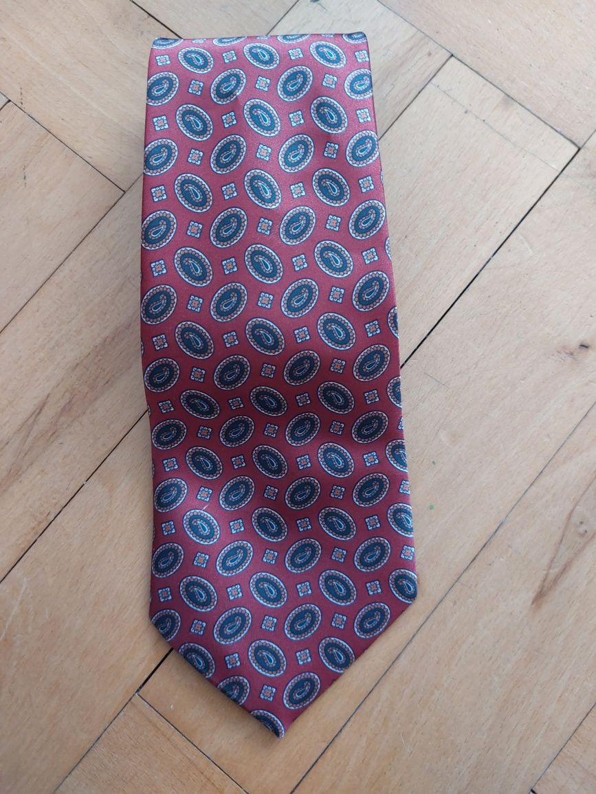 Krawat bordowy świąteczny paisley szeroki