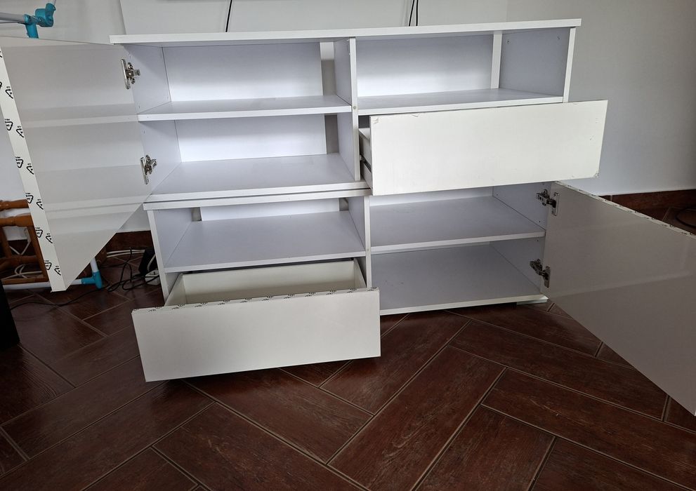 Szafka pod TV - front biały połysk nowy
