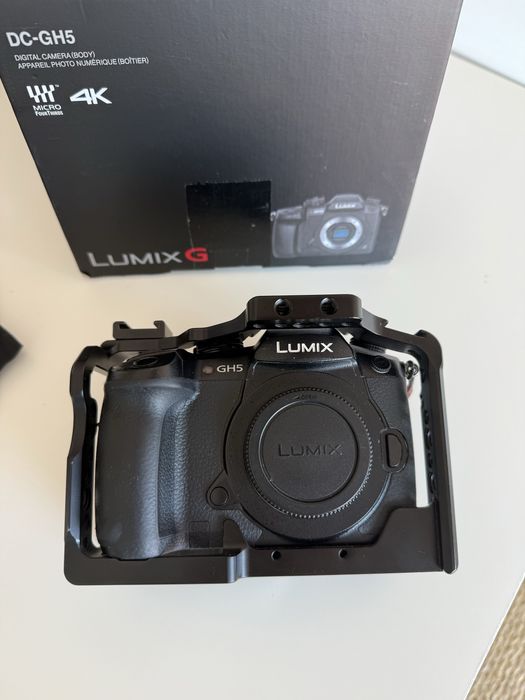 Lumix GH5 + Cage Small Rig + 4 Baterias