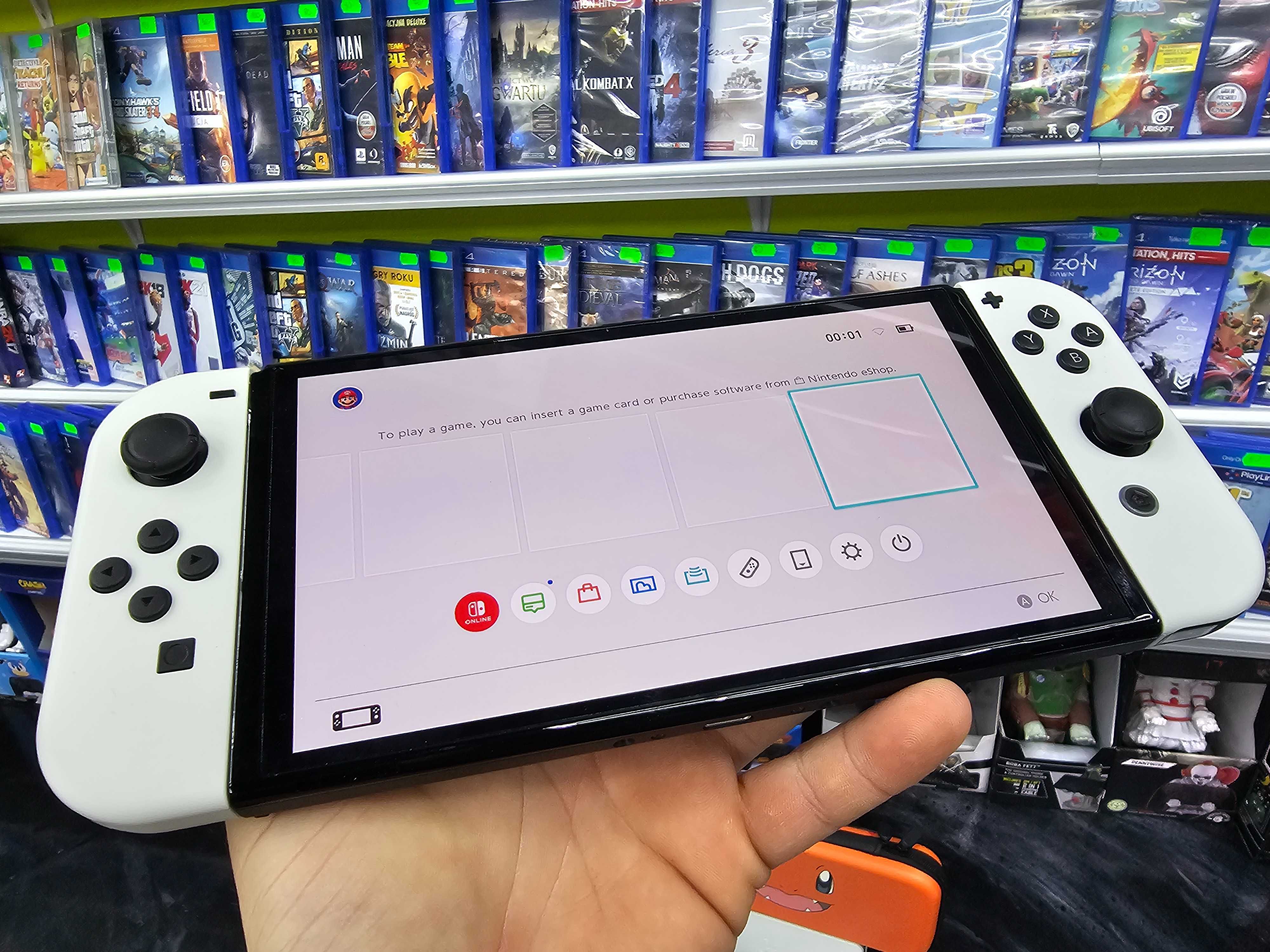 Konsola Nintendo Switch OLED + 4 gry + Gwarancja 12 mc SKLEP ZAMIANA