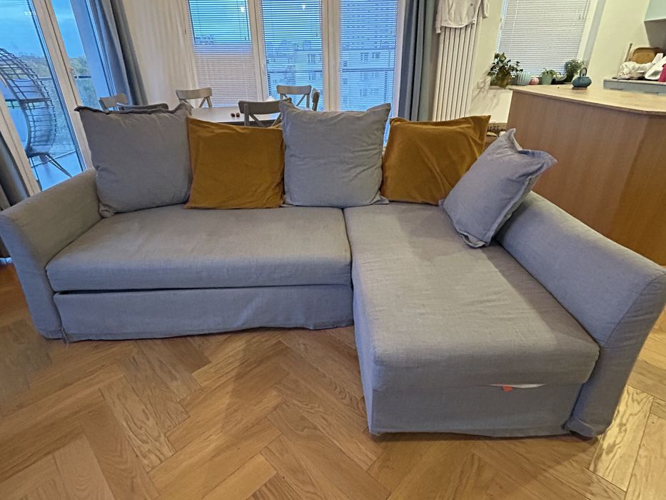 Kanapa Holmsund Ikea z szezlongiem szara z extra pokrowcami