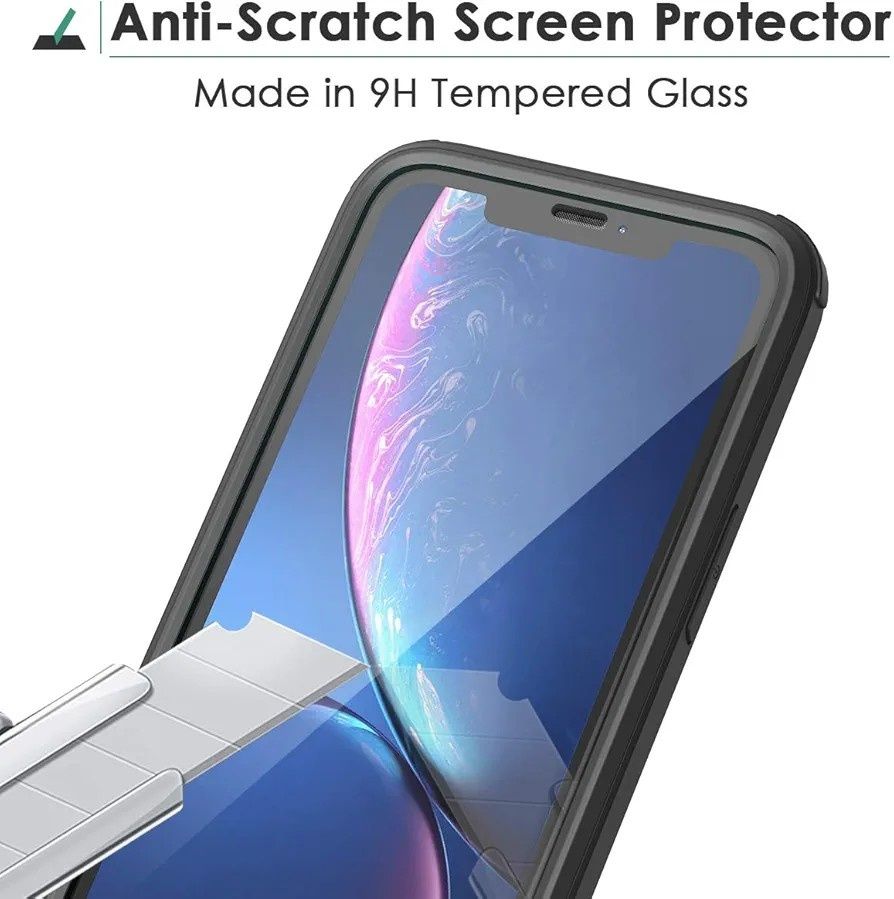 Etui iPhone XR, LOFTER, pełna ochrona, pancerne, 360°, czarne