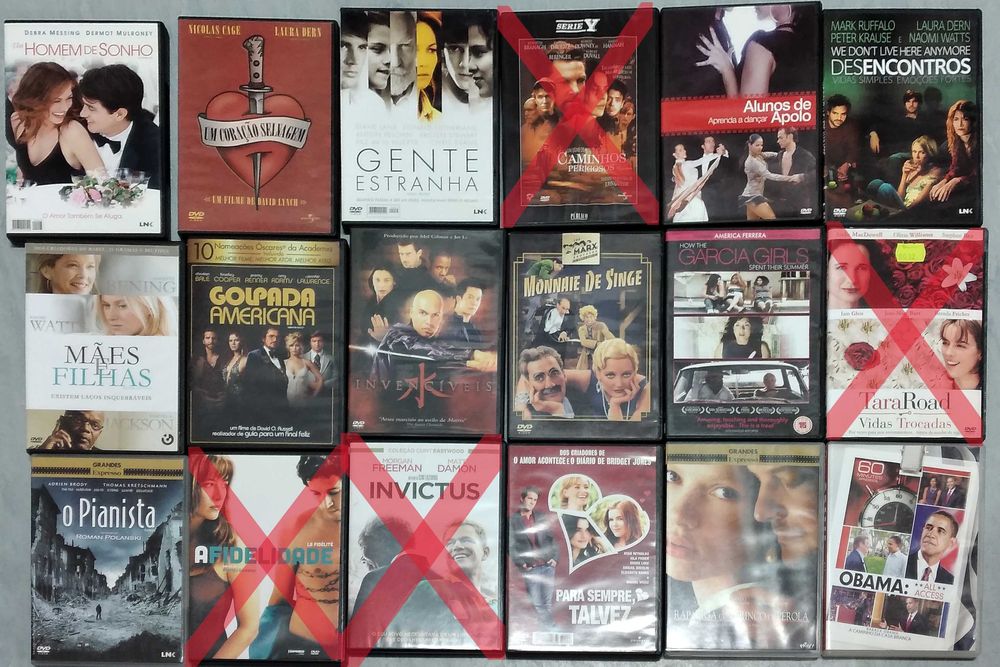 Filmes DVD e VHS - usados e novos - 1€ e 2€