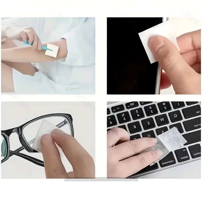 100szt chusteczki nawilżane do czyszczenia okularów smartfonów ekranów