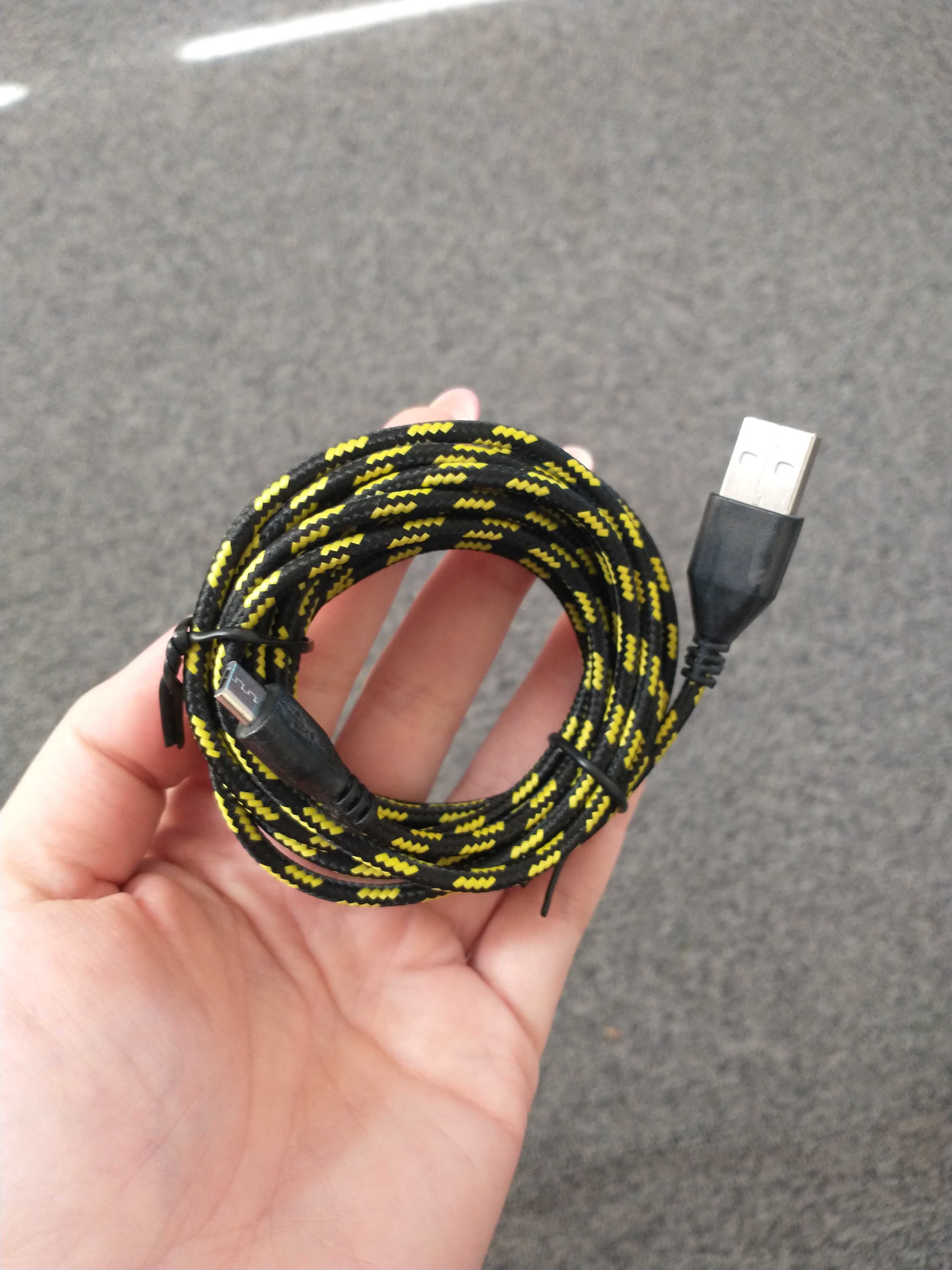 Kabel micro USB nowy 3 metry oplot 3szt