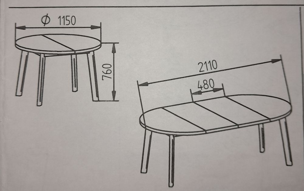 Sprzedam stół drewniany okrągły rozkladany