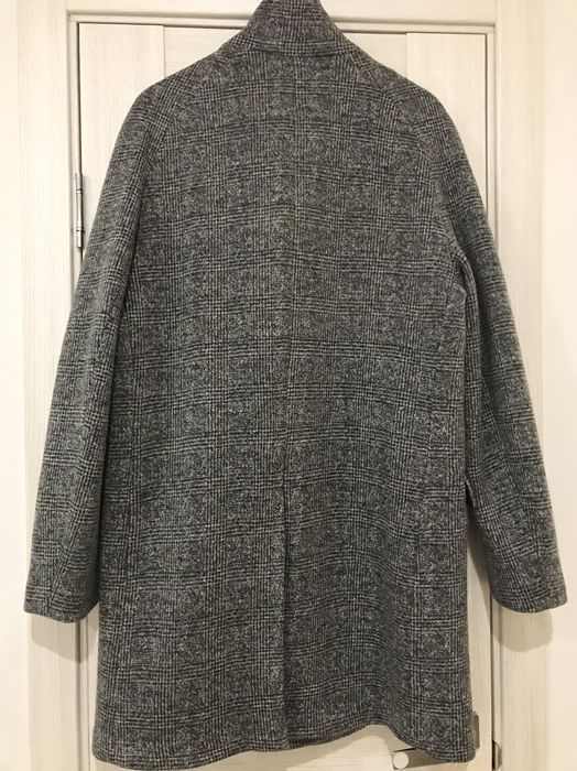 Zara мужское двубортное пальто в клетку size L