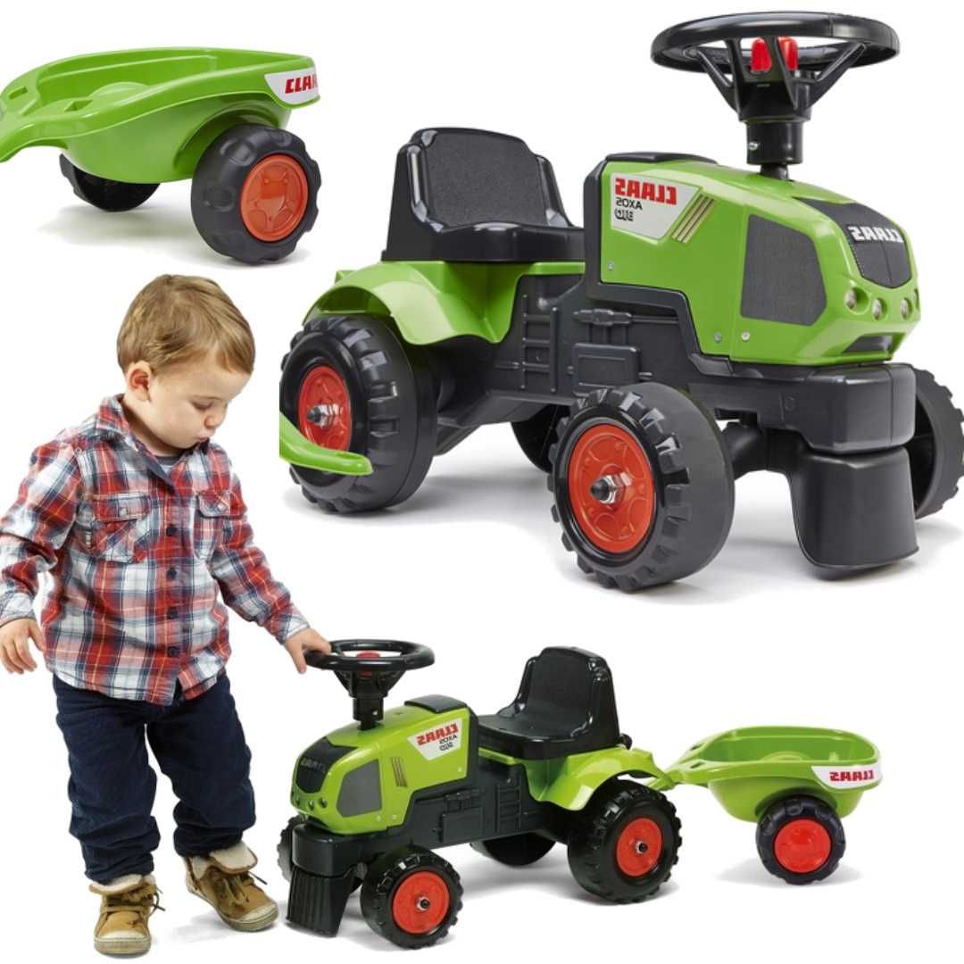 Traktorek dla Dzieci Zielony z Przyczepką  CLAAS