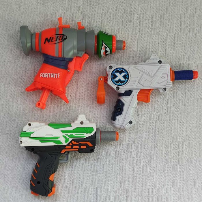 Три малих бластери Nerf Fortnite Micro Shots, Zuru X-Shot, Tack Pro