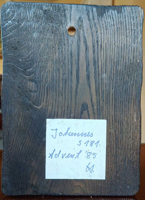 Ikona Święty Jan Apostoł - na drewnie, wykonana metodą decoupage