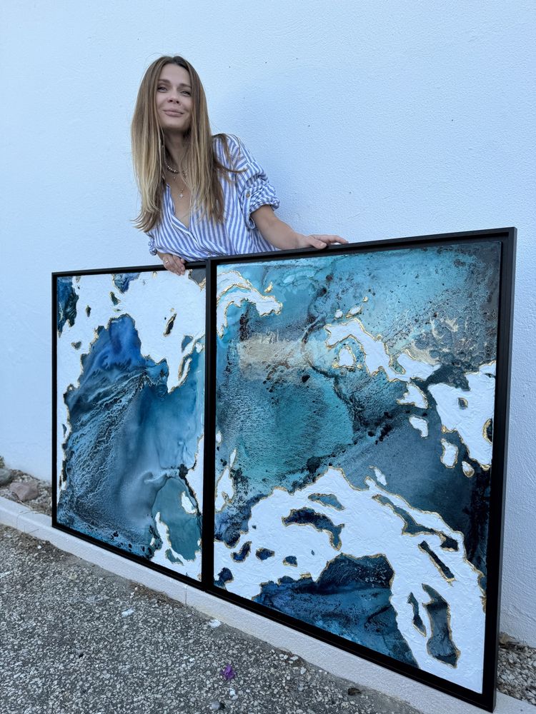 Quadro, pintura unica, resina