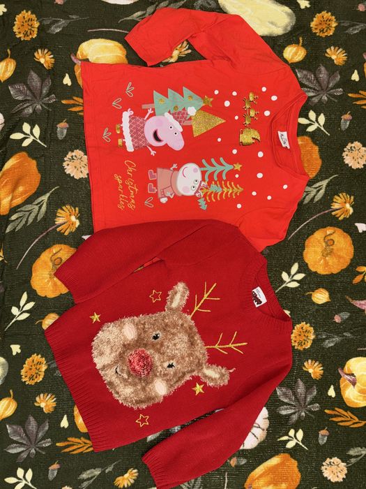 Новорічний светр та реглан кофта 3-4 рочки