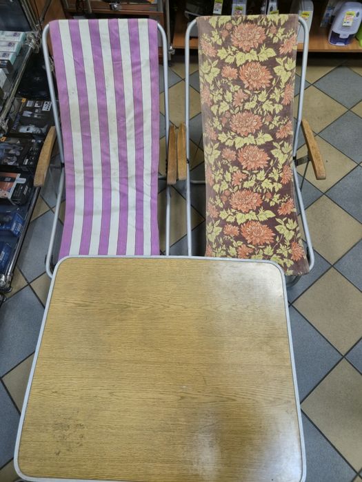 Leżaki stół turystyczny PRL