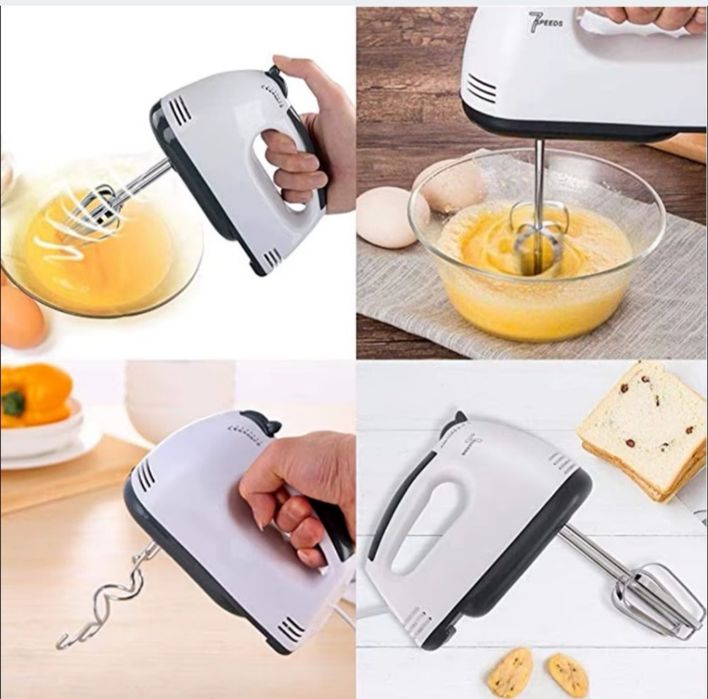 Mikser  Ręczny  Kuchenny 7 Prędkości + 4 Końcówki  180w