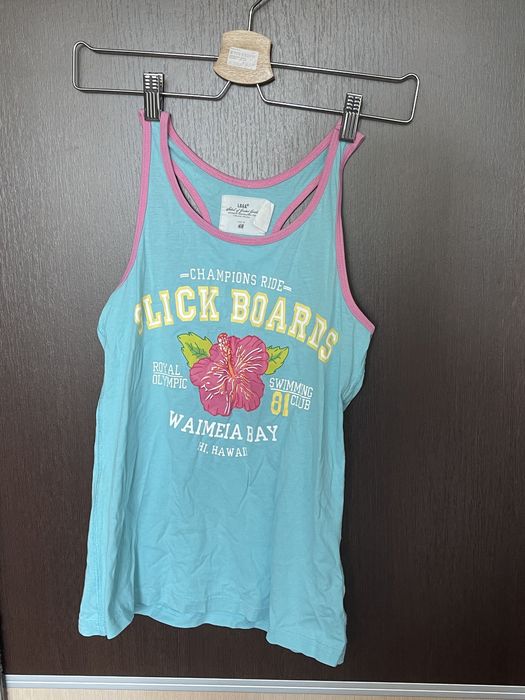 Koszulka bez rękawów 146 152 niebieska H&M
