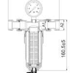 Filtr mechaniczny z płukaniem wstecznym z manometrem 3/4"