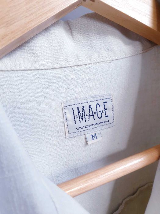 Kurtka koszulowa koszula lniana vintage Blue Image 46 48