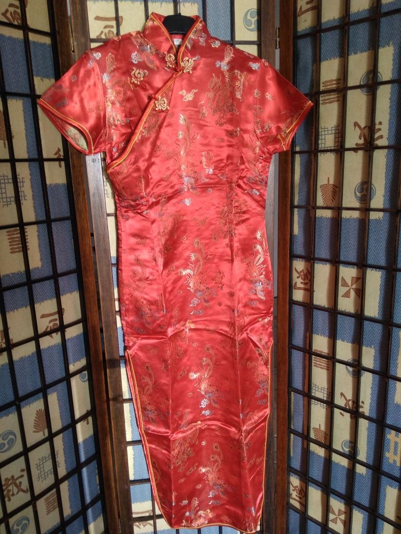 Vestido Oriental senhora (novo) vermelho