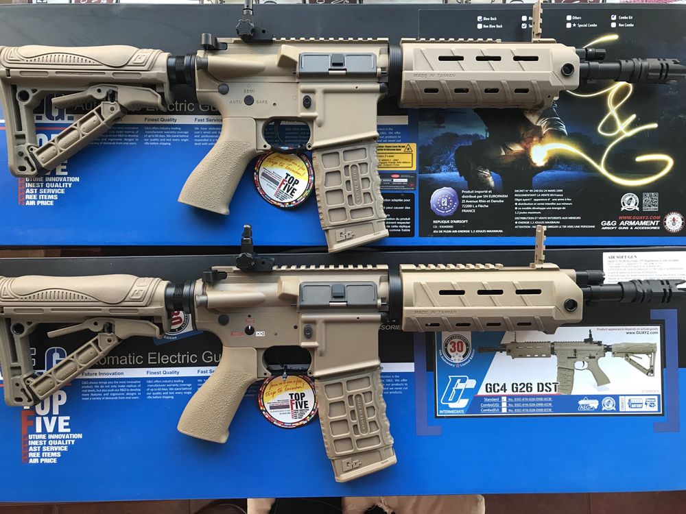 Fuzil Eléctrico M4 Airsoft marca G&G modelo CM15 KR-CQB + CM16 MOD0