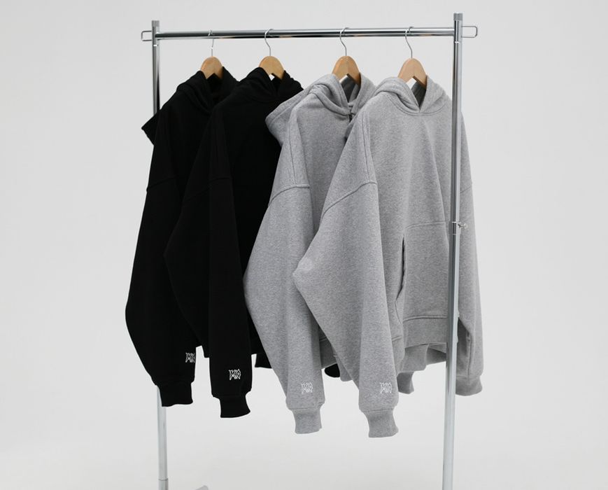 Сірий зіп худі M40 Oversized BOXY FIT зип худи зипка оверсайз меланж