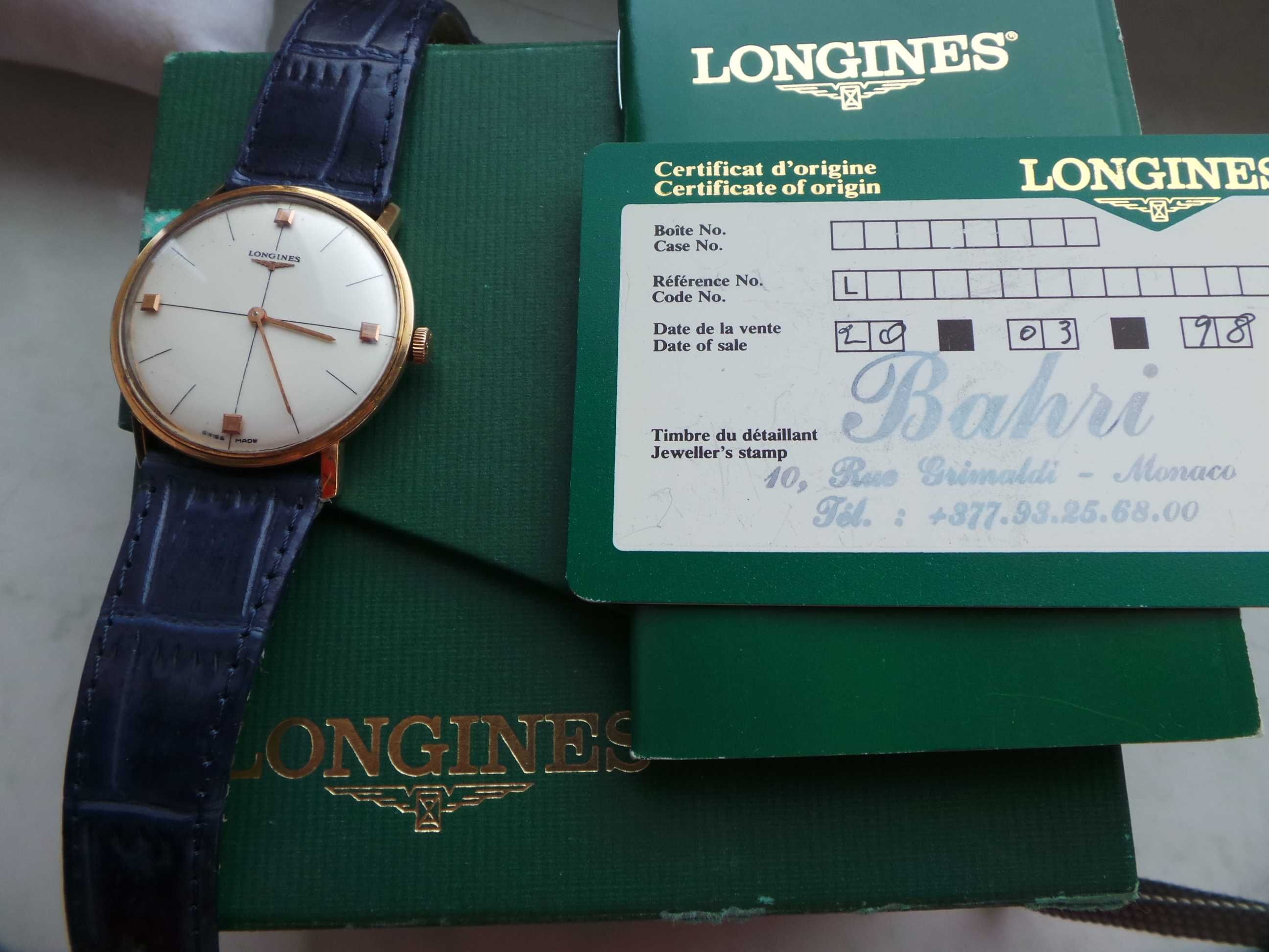 Złoty zegarek longines 18k