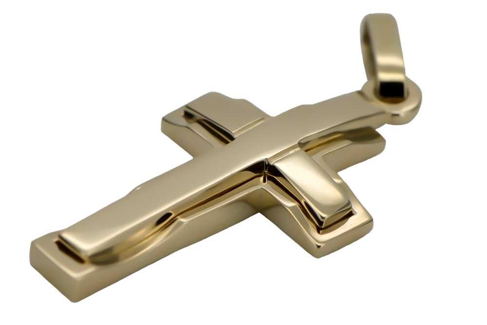 Złoty krzyż Katolicki 14k 585 zawieszka ctc095yy 53mm/29mm Wrocław