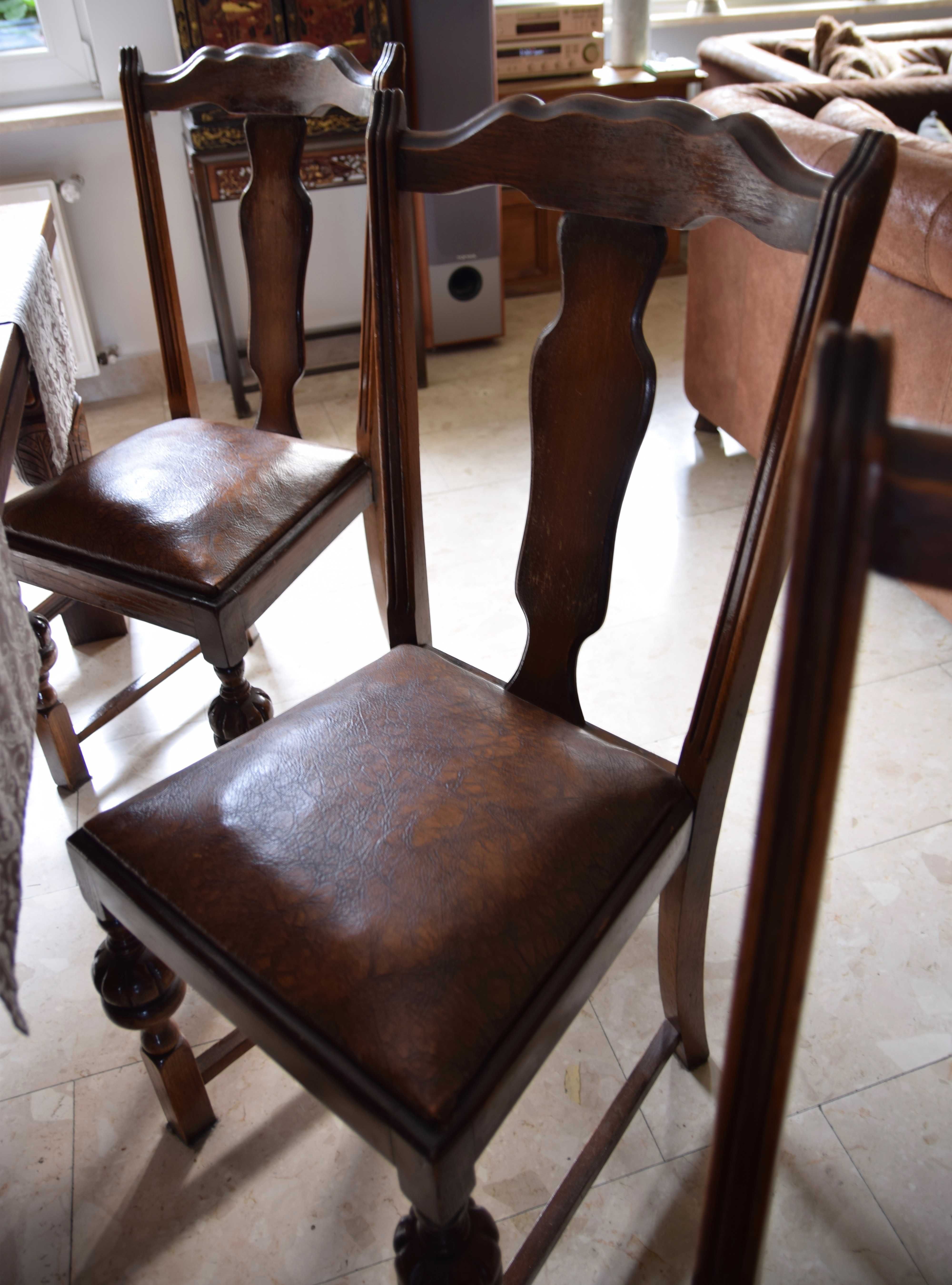 6 krzeseł klasycznych ze skórą XX w 97x47x57 cm