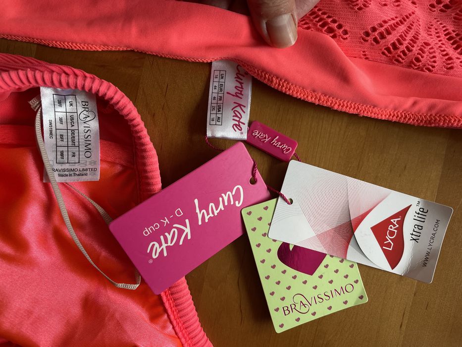 Bravissimo Lombok neon koral top tankini 38FF 85FF 85G + figi Curvy Ka