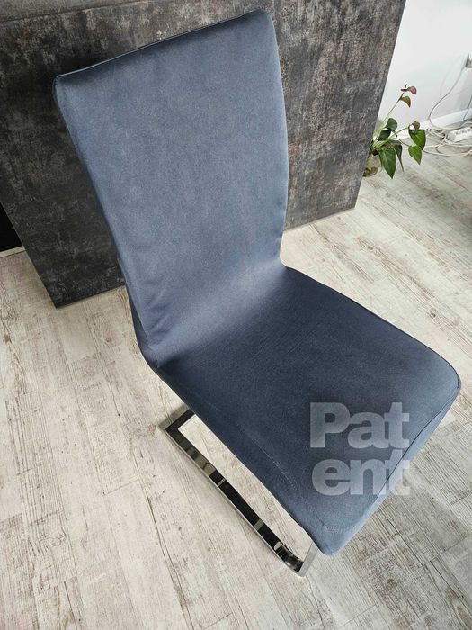 Pokrowce na krzesła grafitowe uniwersalne elastyczne 4 sztuki