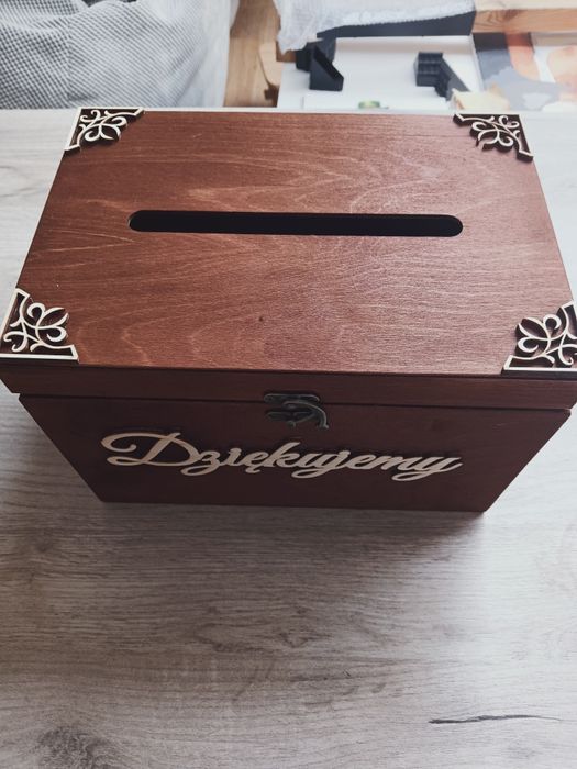 Pudełko na koperty ślubne handmade rustykalne