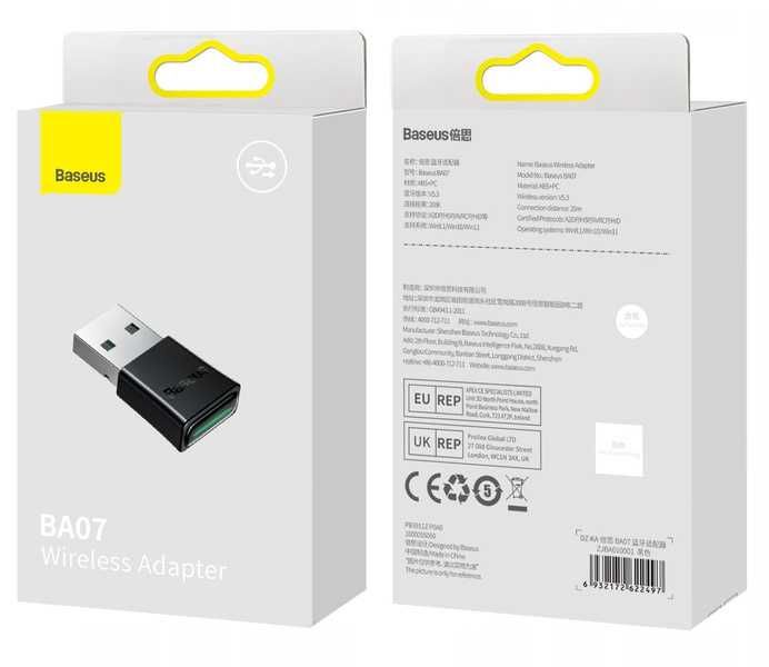 NOWY oryginalny Baseus BA07 | Adapter USB odbiornik Bluetooth 5.3