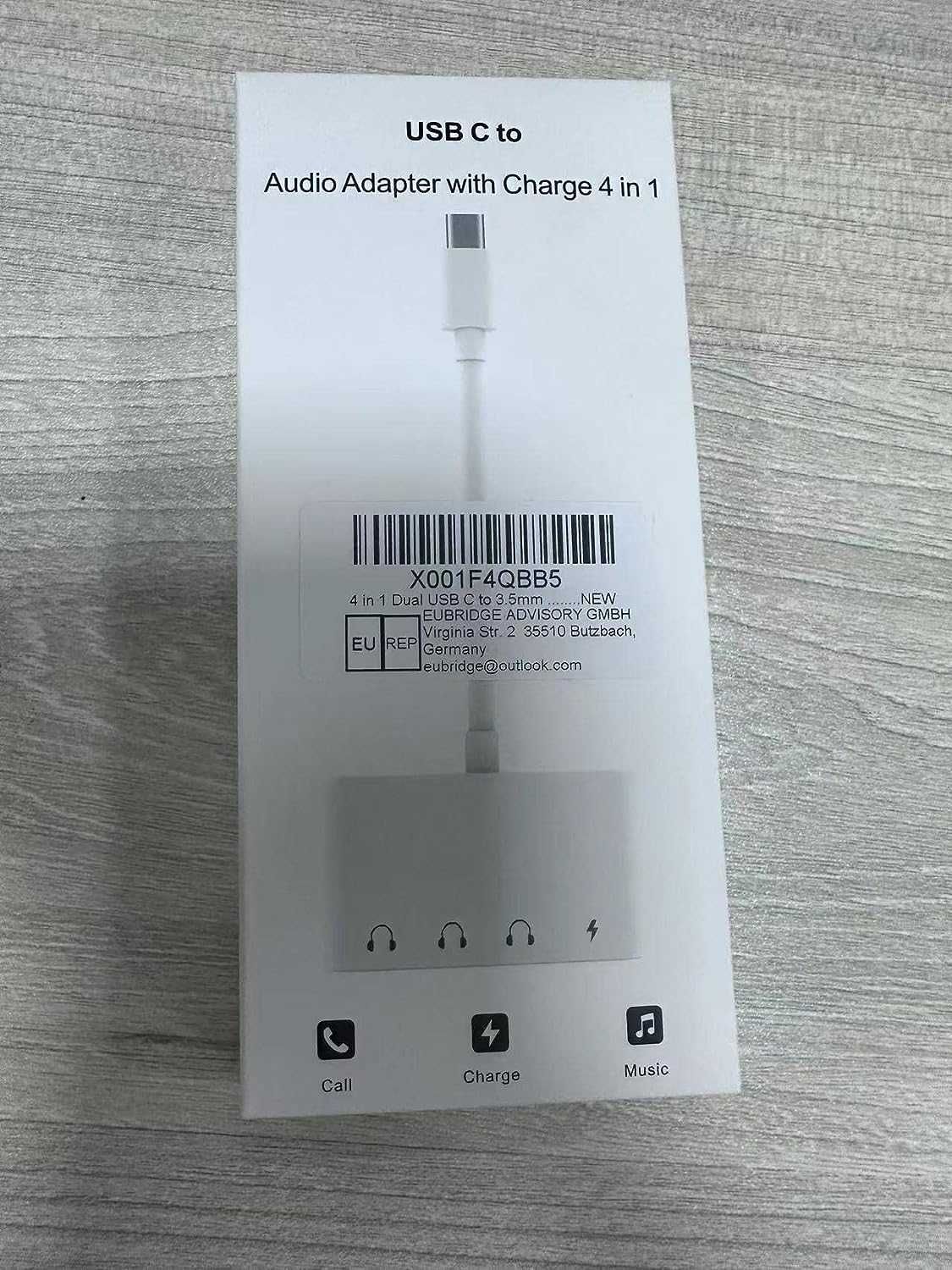 USB C na 3,5 mm jack słuchawki Aux Audio Adapter, 4 w 1