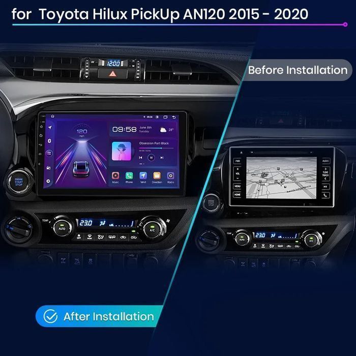 Radio Android do Toyota Hilux AN120 (2015 - 2020) 2GB, 32GB