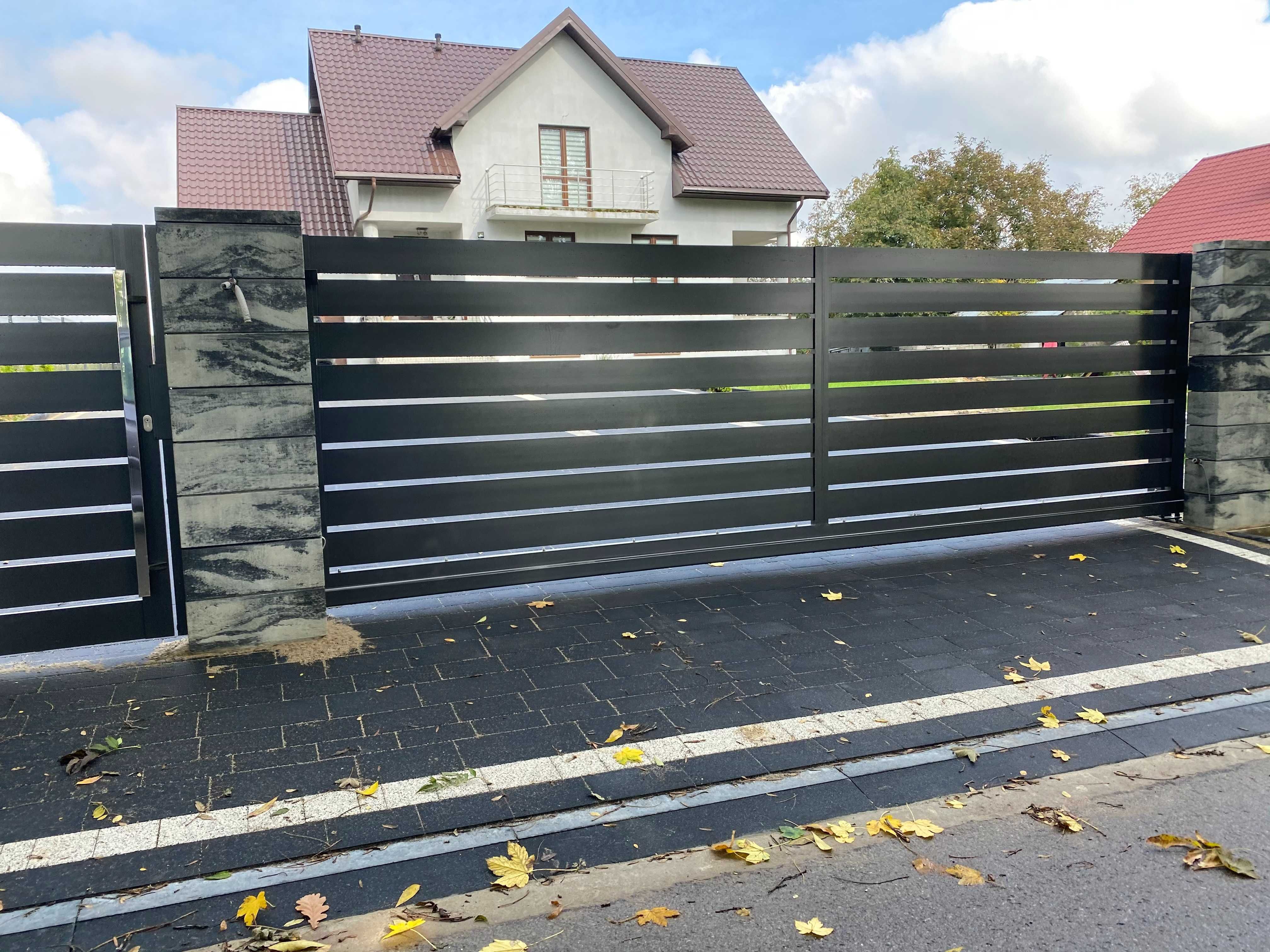 Promocja!nBrama nowoczesna dwuskrzydłowa,palisada, montaż,panele PROMO