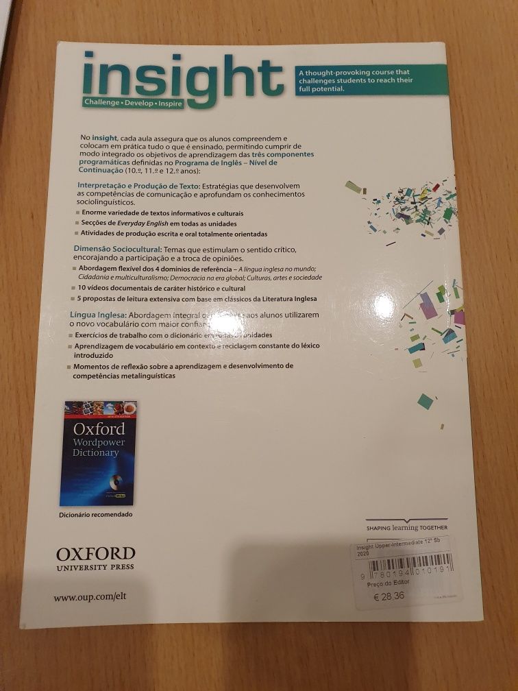 Livro do aluno inglês Insight Oxford
