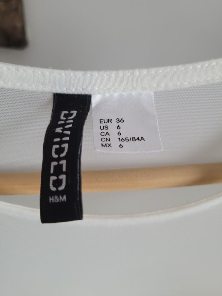 Seksowna biała obcisła sukienka H&M S 36