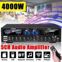 Amplificador Digital 220v 3000w bluetooth 5 canais  fm usb cartões sd