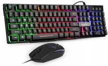 Zestaw Gamingowy Klawiatura Myszka RGB LED Podświetlana dla graczy