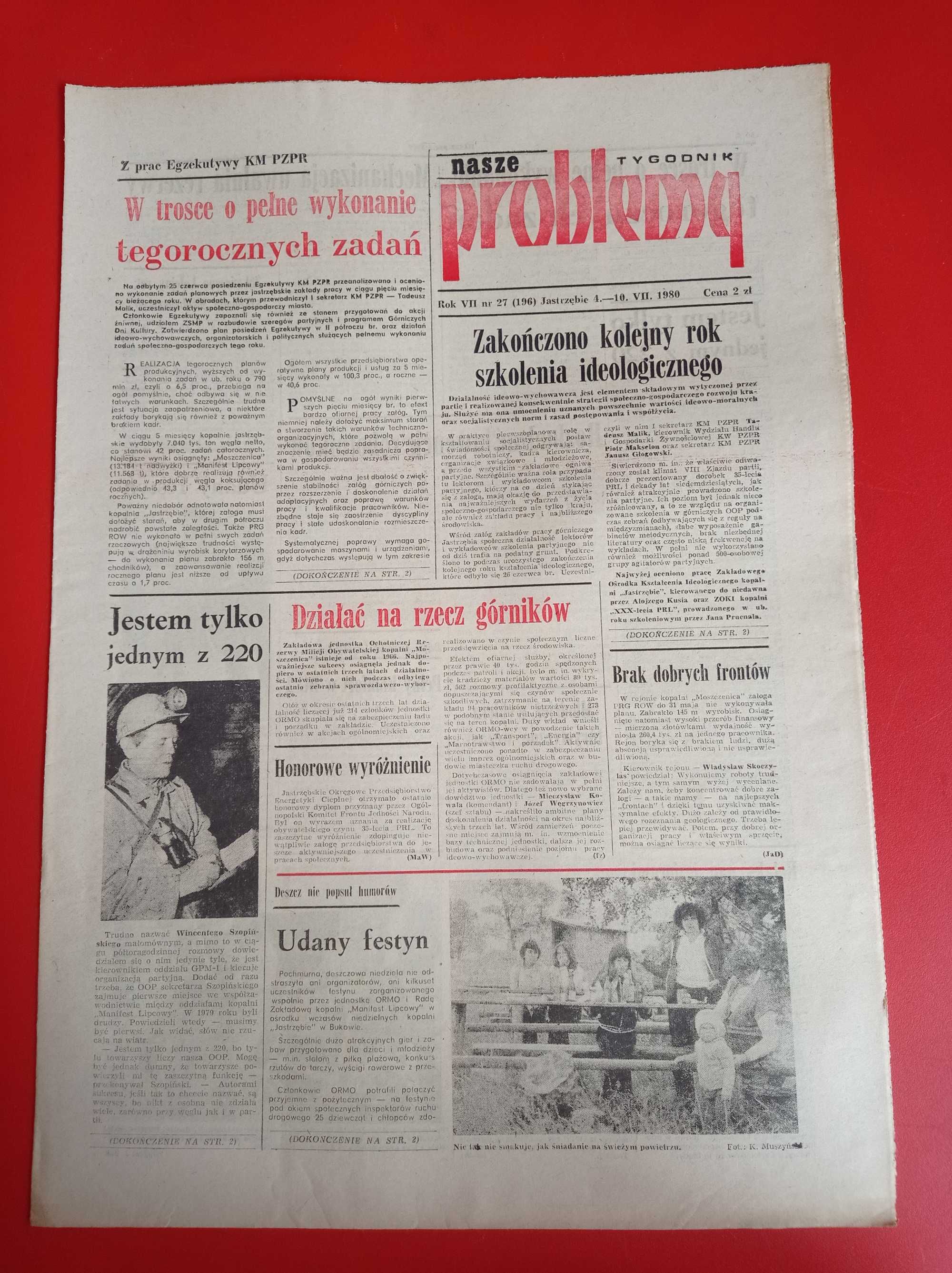 Nasze problemy, Jastrzębie, nr 28, 11-17 lipca 1980
